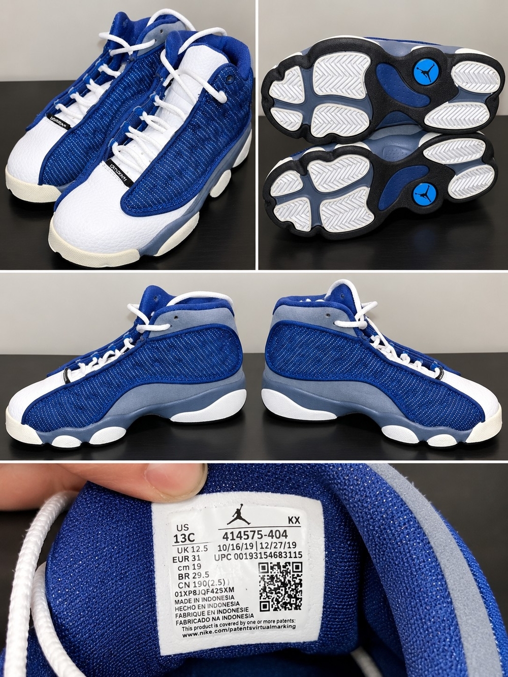 Jordan Kids Blue and White Retro Basketball Sneakers